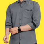 The Zyra Wear Men’s Regular Fit Solid Cotton Casual Shirt